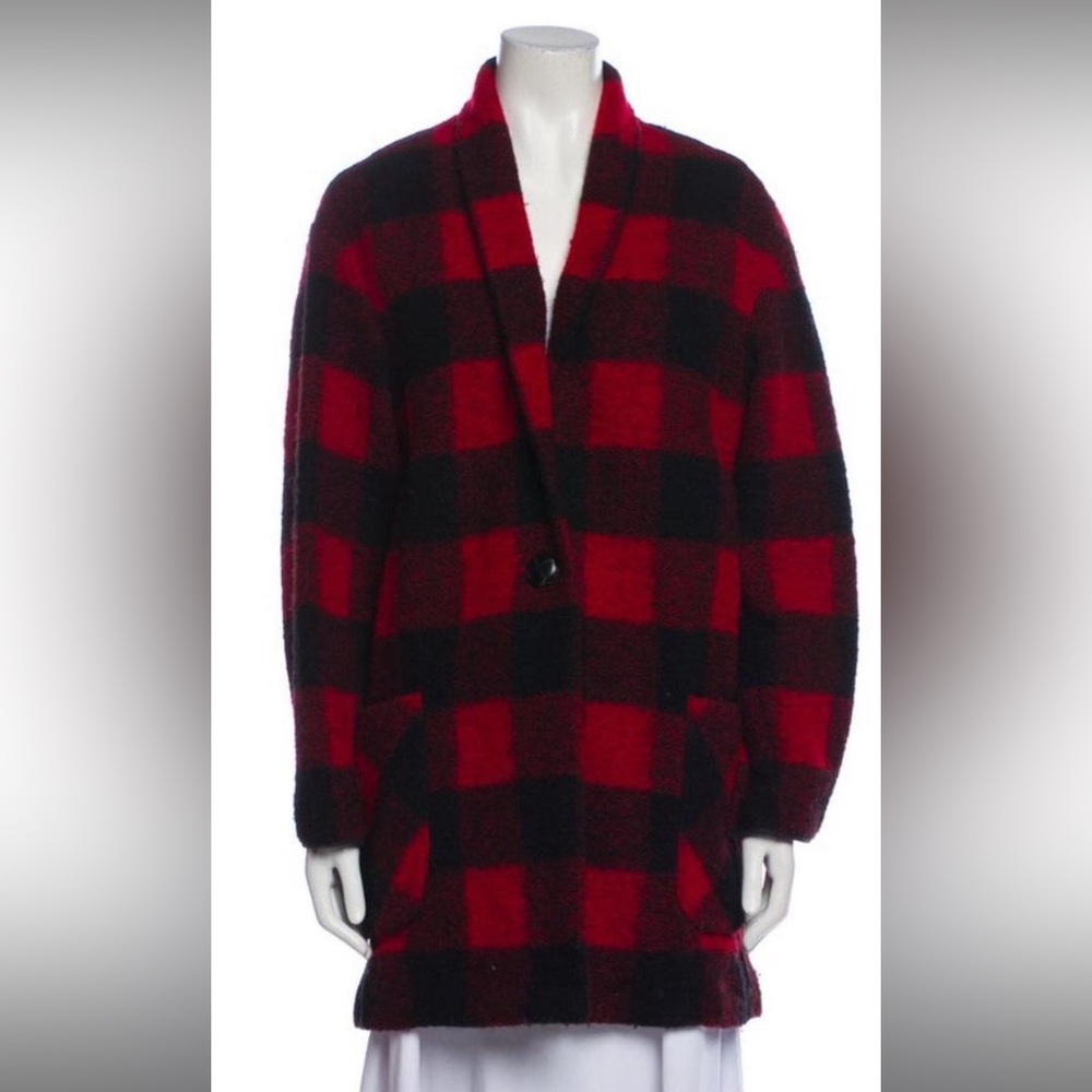 Isabel marant etoile red black plaid jacket